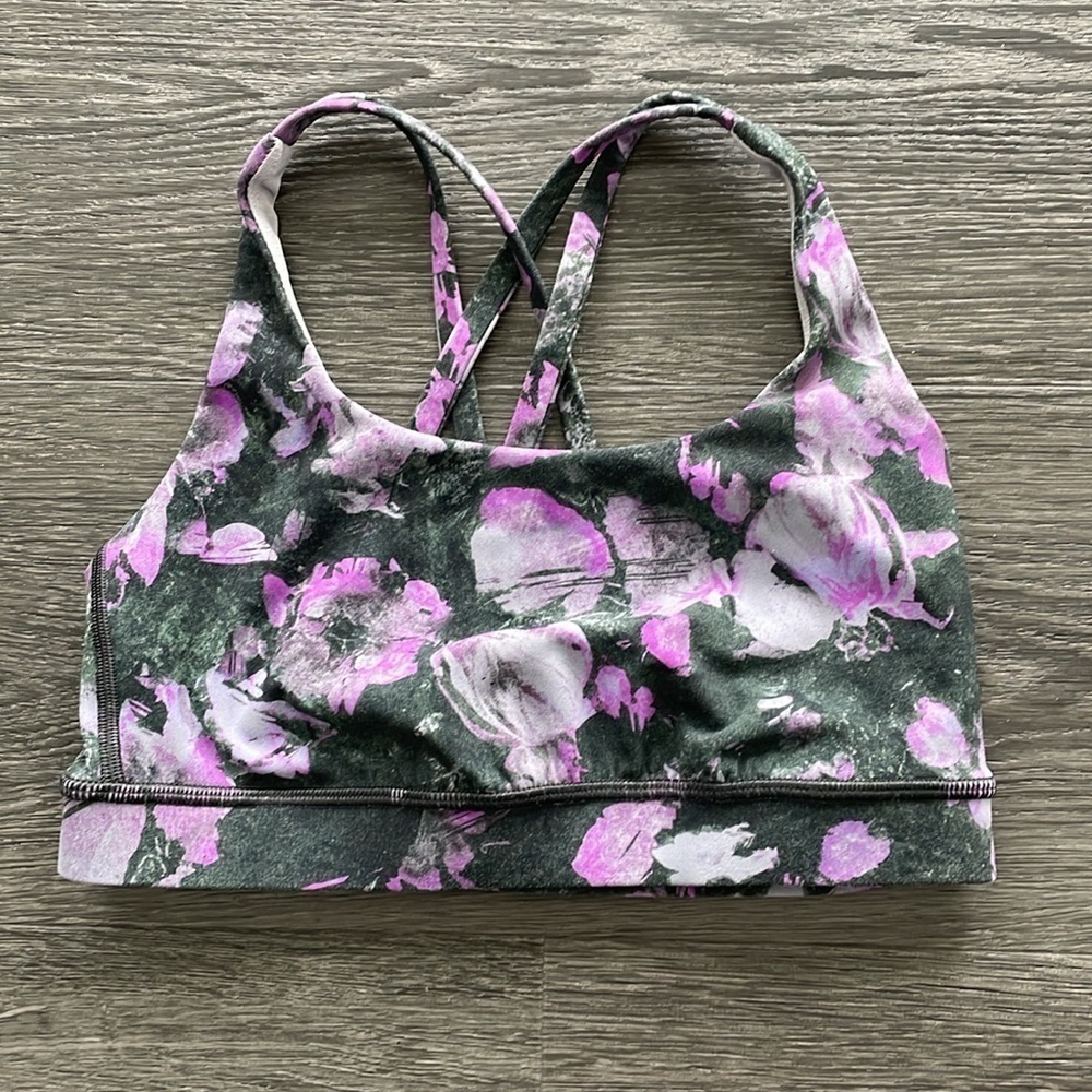 Sz4 Lululemon Energy Bra Medium Support in Floral Shift Multi VVGUC
